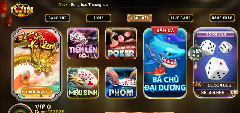 Nhiều game bài đặc sắc tại IWIN